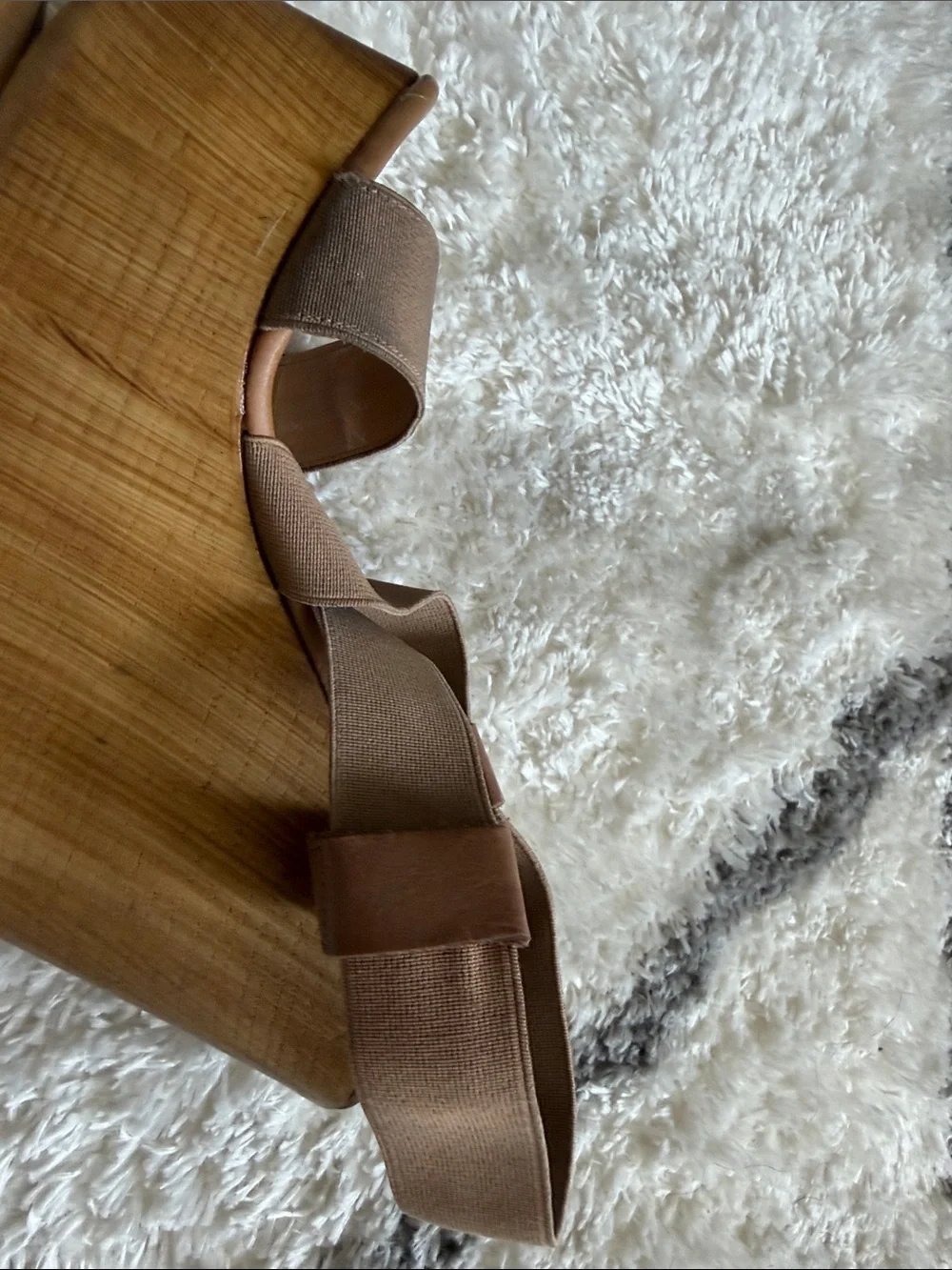 Steve Madden Beige/Tan Platform Wedge Sandals. Pre owned. Signs of wear.